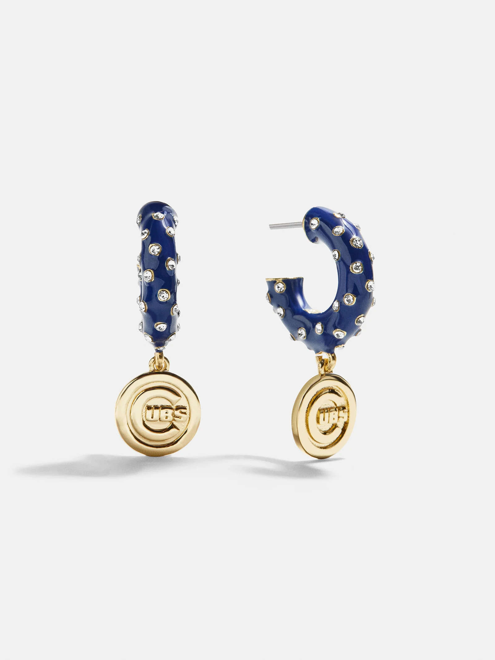 MLB Enamel Hoop Earrings - Chicago Cubs | BaubleBar