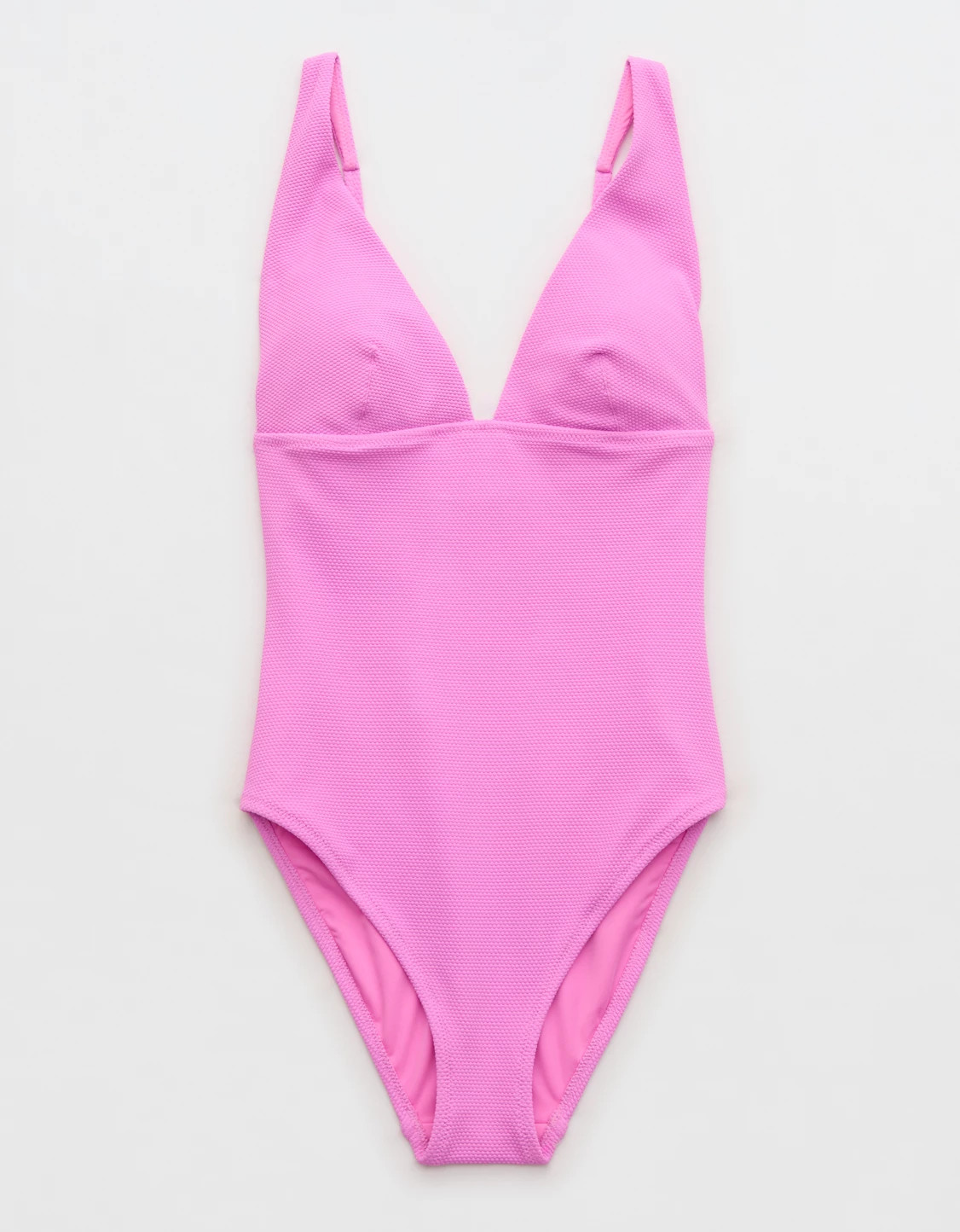 Aerie Pique Full Coverage One Piece Swimsuit | American Eagle Outfitters (US & CA)
