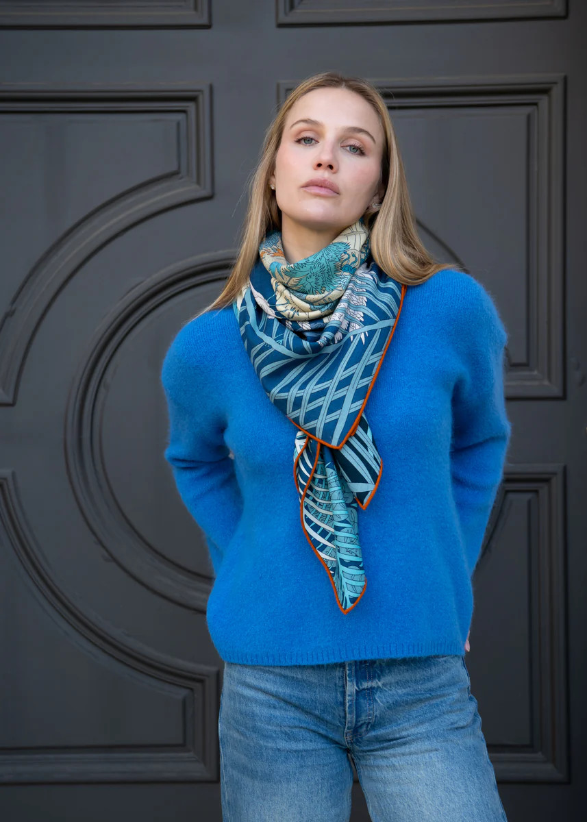 Cole Crewneck Long Sleeve Knit Sweater - Cobalt Blue | Benaar La