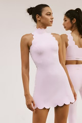 Scallop Back Mock Neck Dress | WISKIIACTIVE