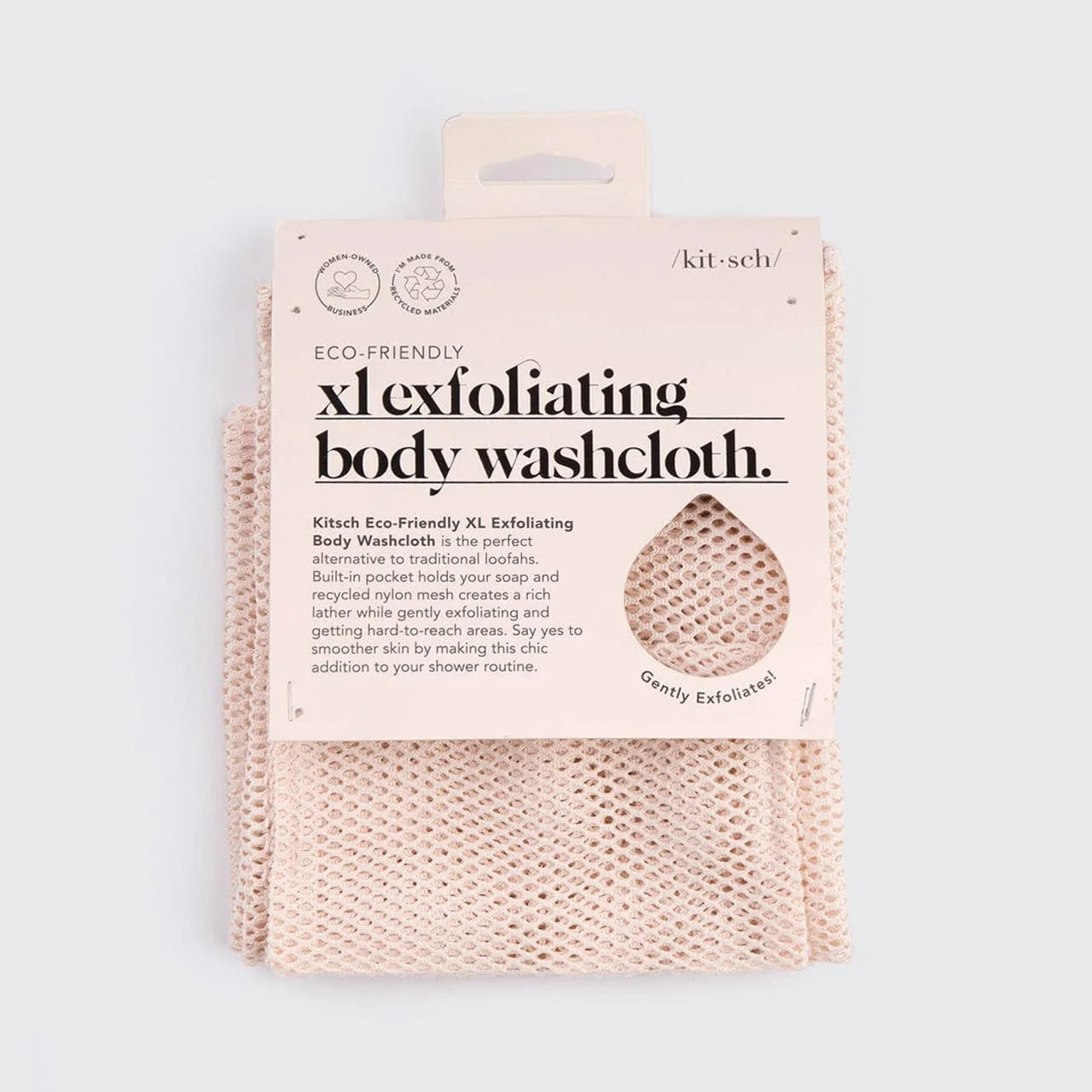 XL Exfoliating Body Washcloth - Blush | Kitsch