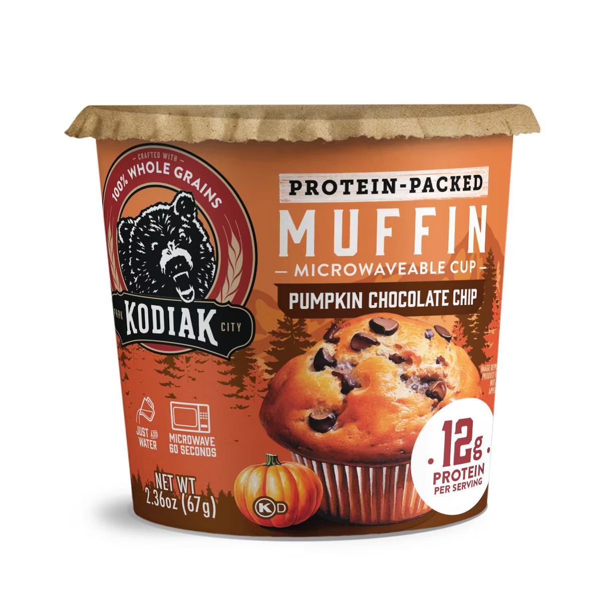 Kodiak Cakes Protein-Packed Pumpkin Dark Chocolate Muffin Power Cup - 2.36oz | Target