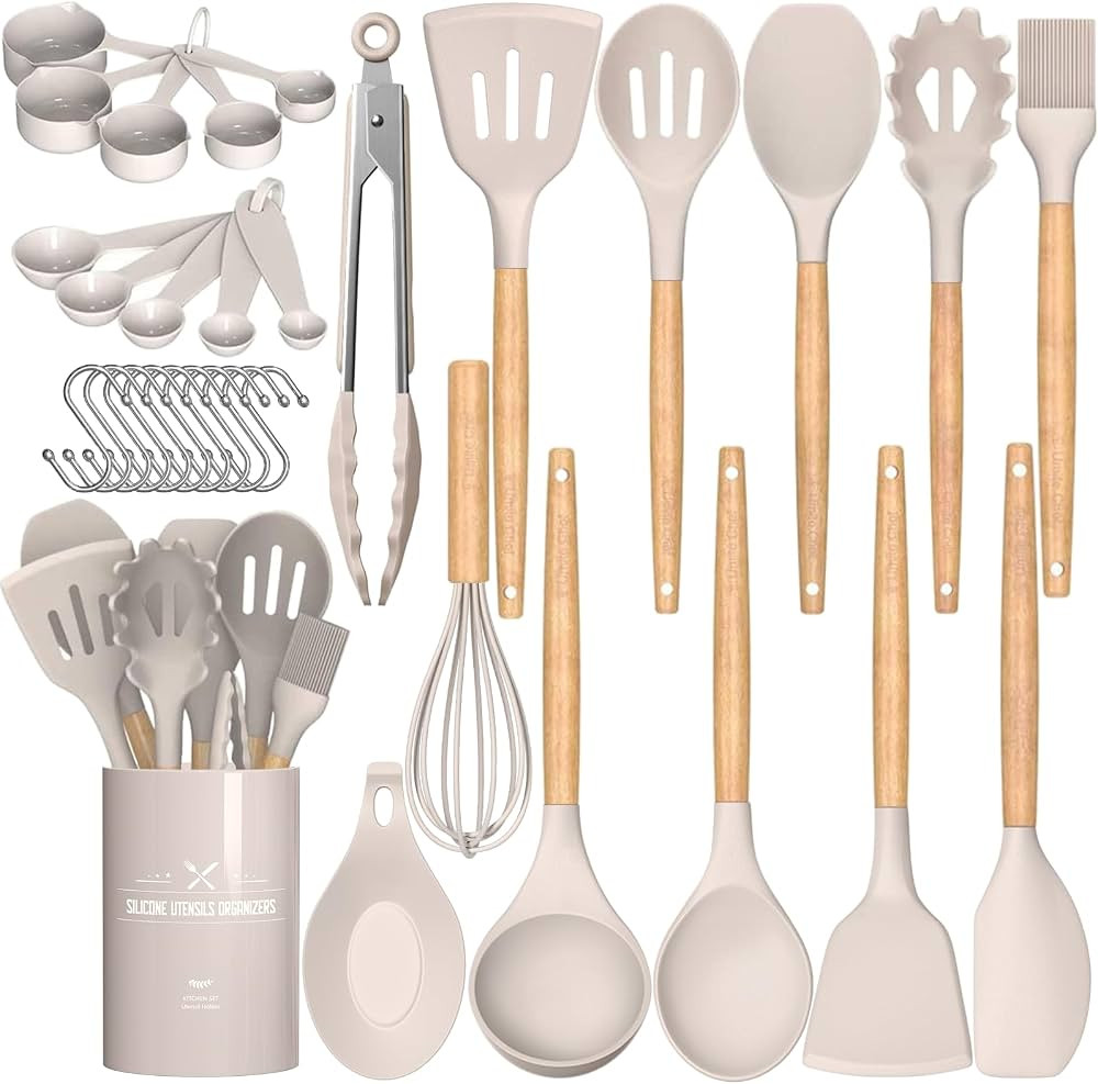 Umite Chef Kitchen Cooking Utensils Set, 33 pcs Non-Stick Silicone Cooking Kitchen Utensils Spatu... | Amazon (US)