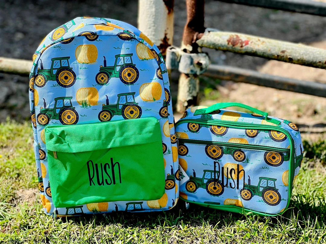 Tractor Backpack  Personalized School Bag Book Bag Name - Etsy | Etsy (US)