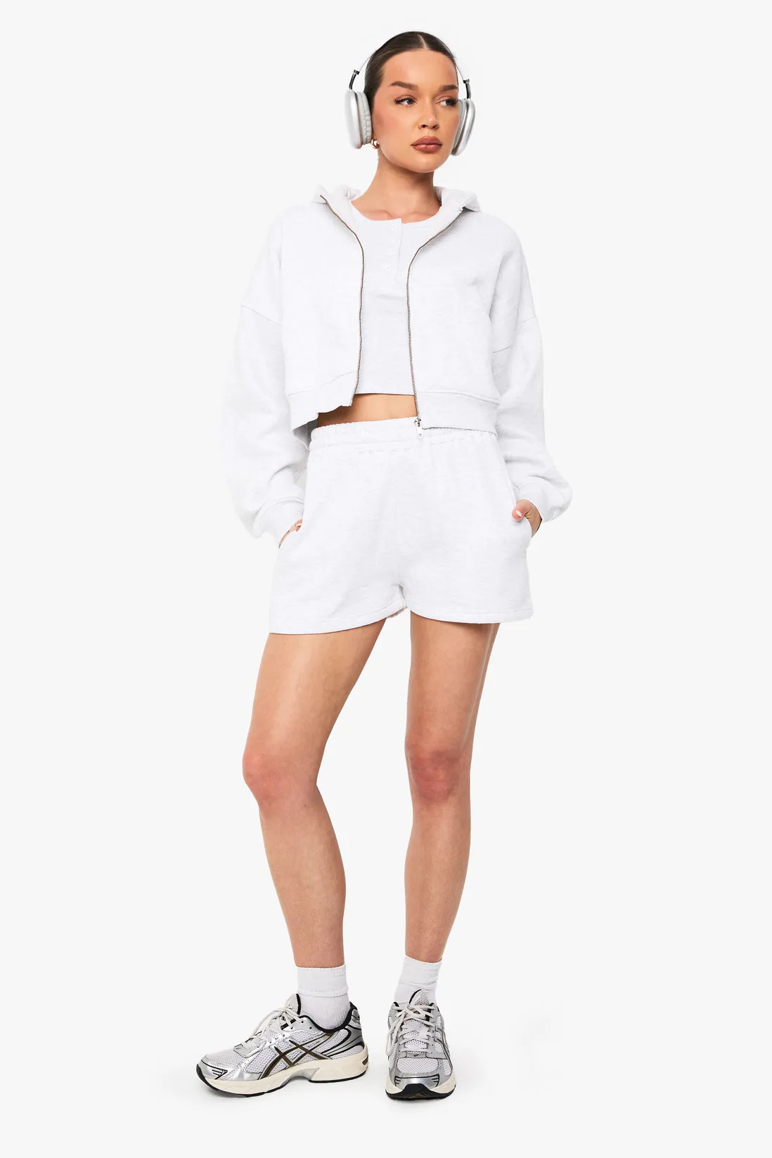 Shorts | High Waist Sweatshort With Internal Drawcord | boohoo | Boohoo.com (UK & IE)