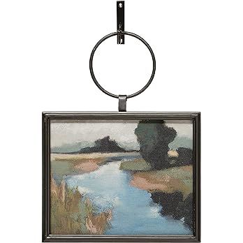 Creative Co-Op Metal and Wood Framed Landscape Wall Art with Hanging Bracket, Multicolor | Amazon (US)