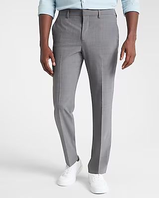 Classic Solid Gray Wool-Blend Modern Tech Suit Pant | Express