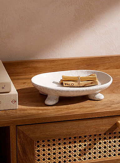 Textured ceramic standing tray | Simons