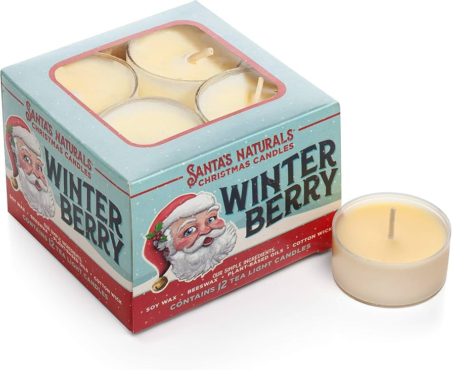 Santa's Naturals Winterberry Christmas Tea Light Candle | Warm Cider Fragrance | Sustainably Sour... | Amazon (US)