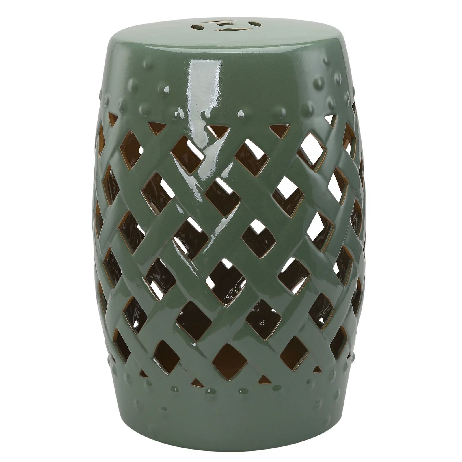 Outsunny 13" Ceramic Indoor Outdoor Lattice Garden Stool | Walmart (US)