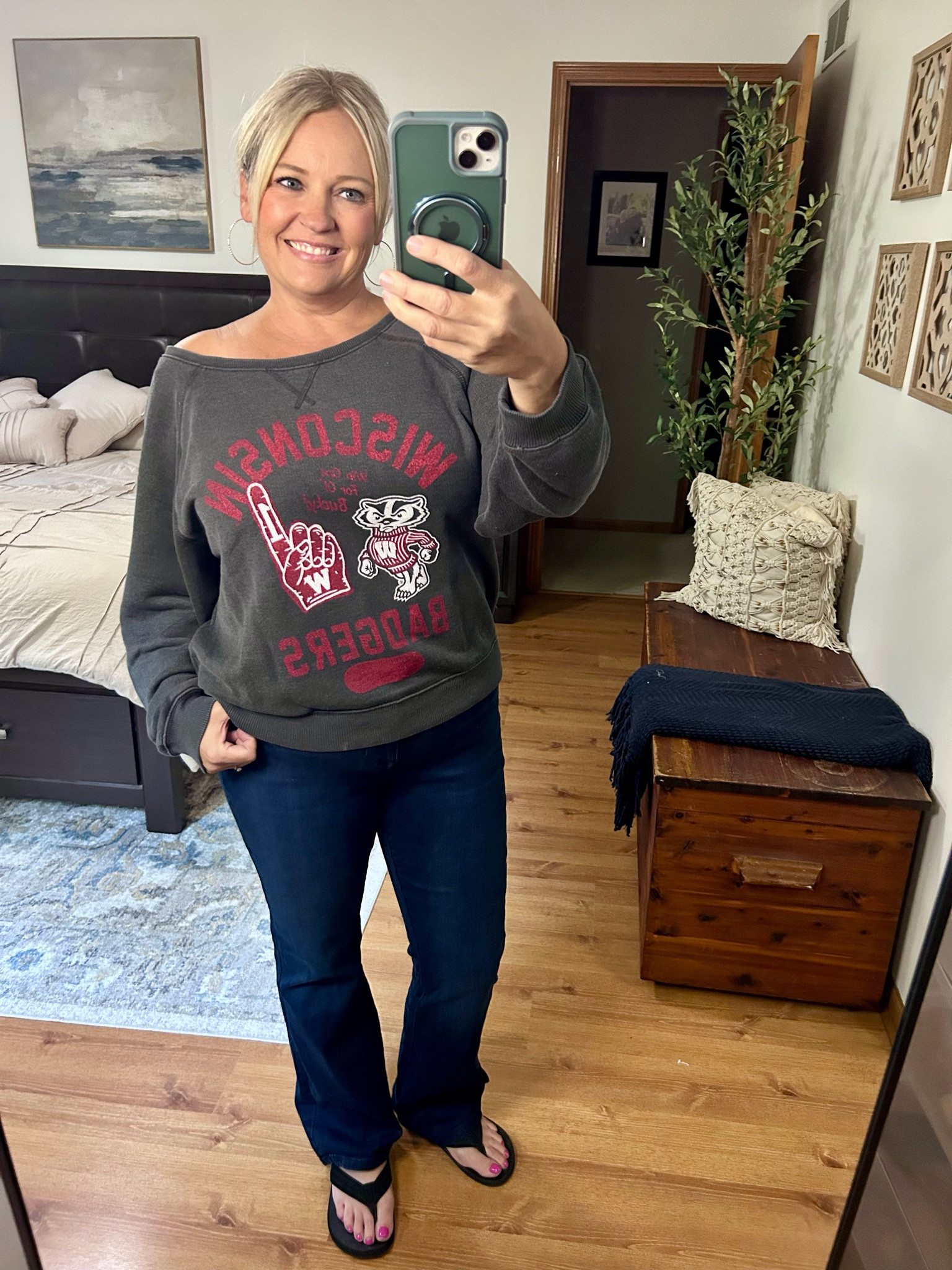Absolutely cannot wait for football season!! Where are all my badgers fans at?! This off the shoulder sweatshirt is too cute…I’m obsessed!

#LTKOver40 #LTKSeasonal
