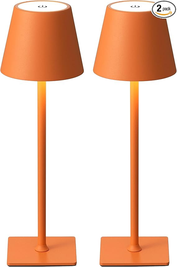 KDG 2 Pack Cordless Table Lamp,Portable LED Desk Lamp, 4000mAh Battery Operated, 3 Color Stepless... | Amazon (US)