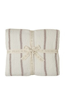 Barefoot Dreams Full/Queen CozyChic Pinstripe Blanket in Pearl & Taupe from Revolve.com | Revolve Clothing (Global)