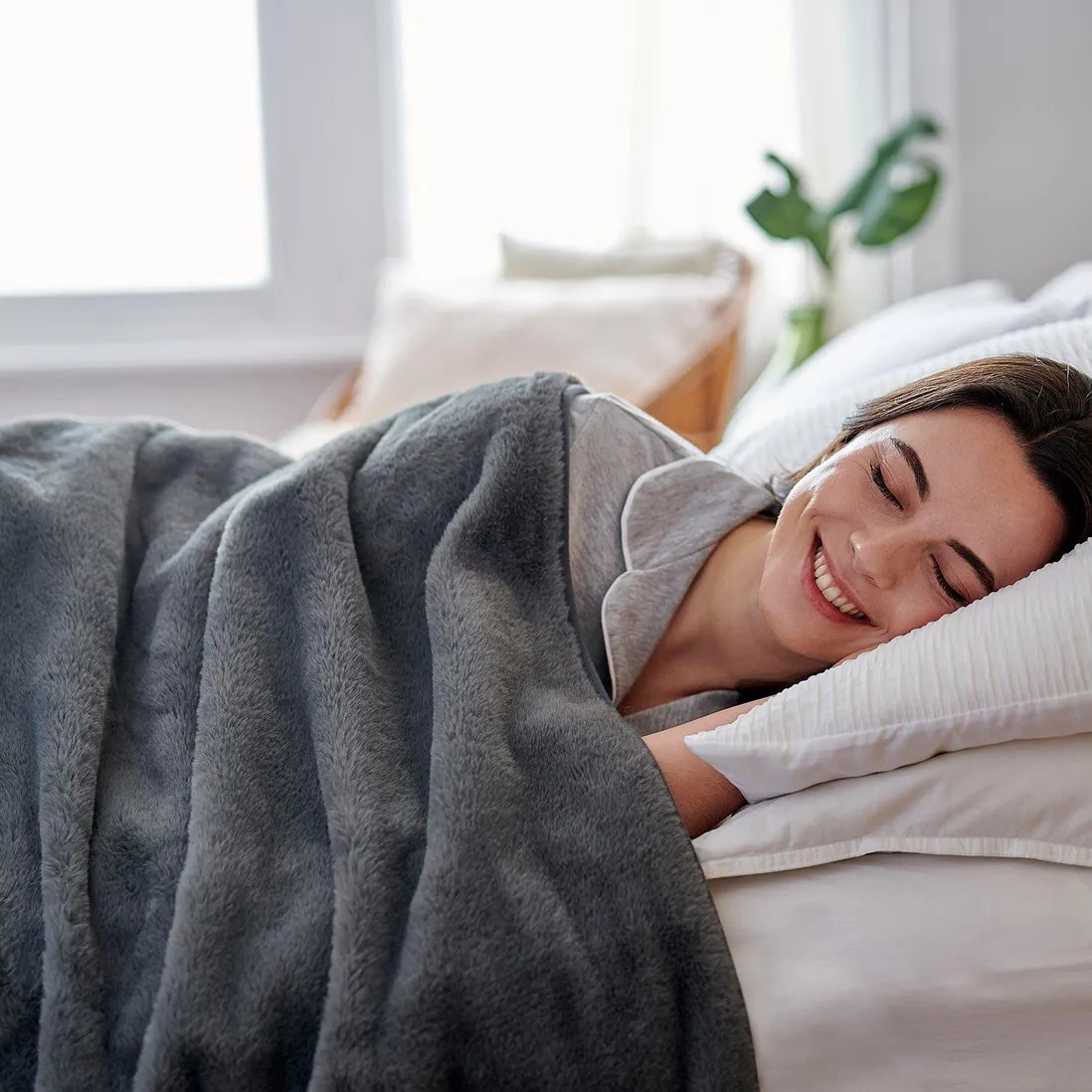 Faux Fur Electric Heated Throw | Debenhams UK