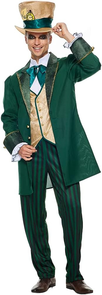 FantastCostumes Men's The Hatter Costume Mad Tea Party Halloween Cosplay with Top Hat | Amazon (US)
