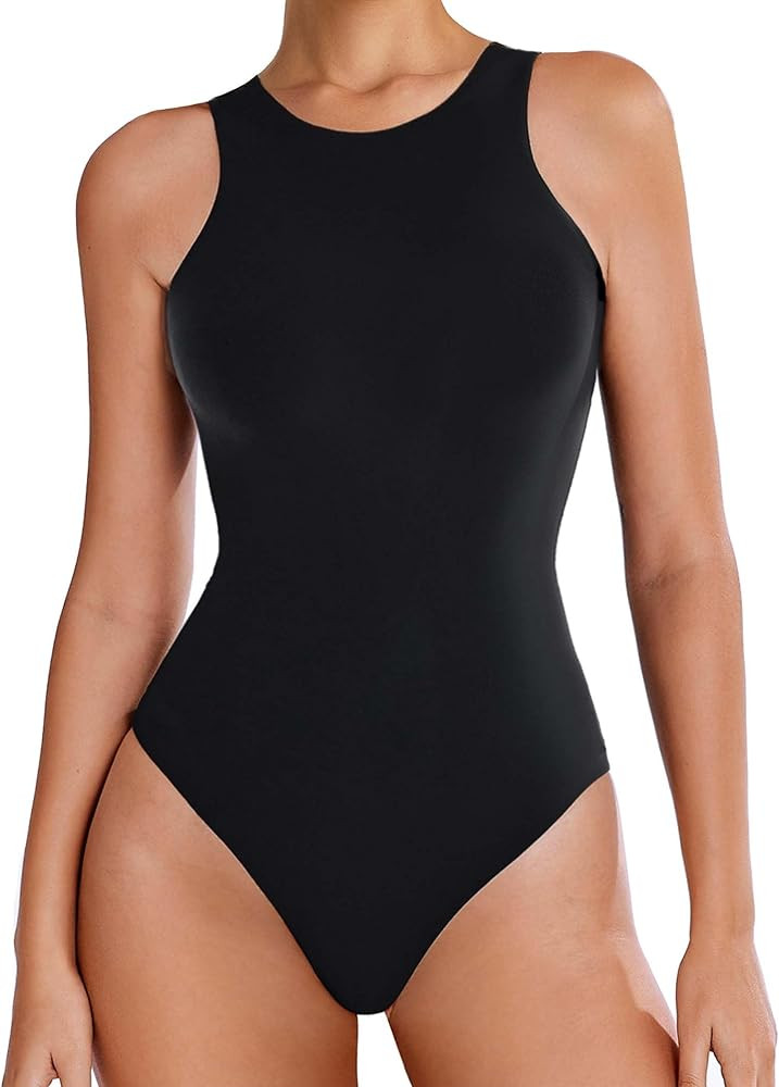 Avidlove Bodysuits for Women Crew Neck Sleeveless Body Suits Snap Closure Double Lined Tank Tops ... | Amazon (US)