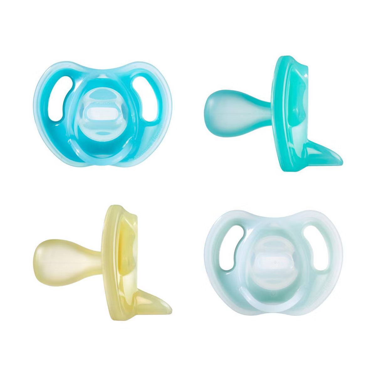 Tommee Tippee Ultra-Light Silicone Baby Pacifier 6-18m - Blue/Yellow - 4pk | Target