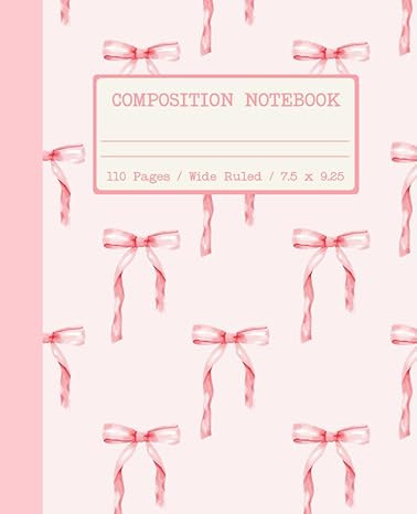 Composition Notebook Wide Ruled: Cute Preppy Pretty Pink Coquette Bows Aesthetic Journal for Girl... | Amazon (US)