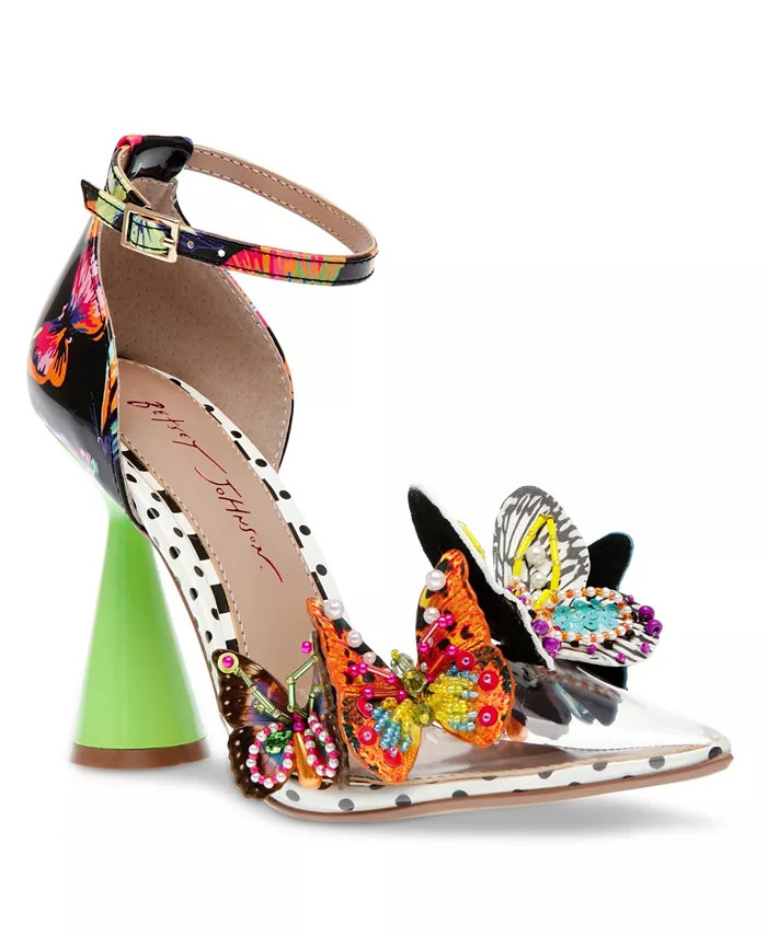 Betsey Johnson Women's Gidelle Butterfly Sculpted Two-Piece Vinyl Pumps - Macy's | Macy's