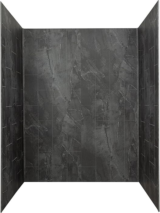 Palisade 78in x 60in x 32in Waterproof Vinyl Shower Surround Kit with Accessories in Urban Quarry | Amazon (US)