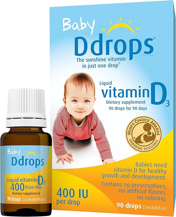 Baby Ddrops® 400 IU 90 Drops (0.08 Fl Oz) - Liquid Vitamin D3 Drops Supplement for Infants | Amazon (US)