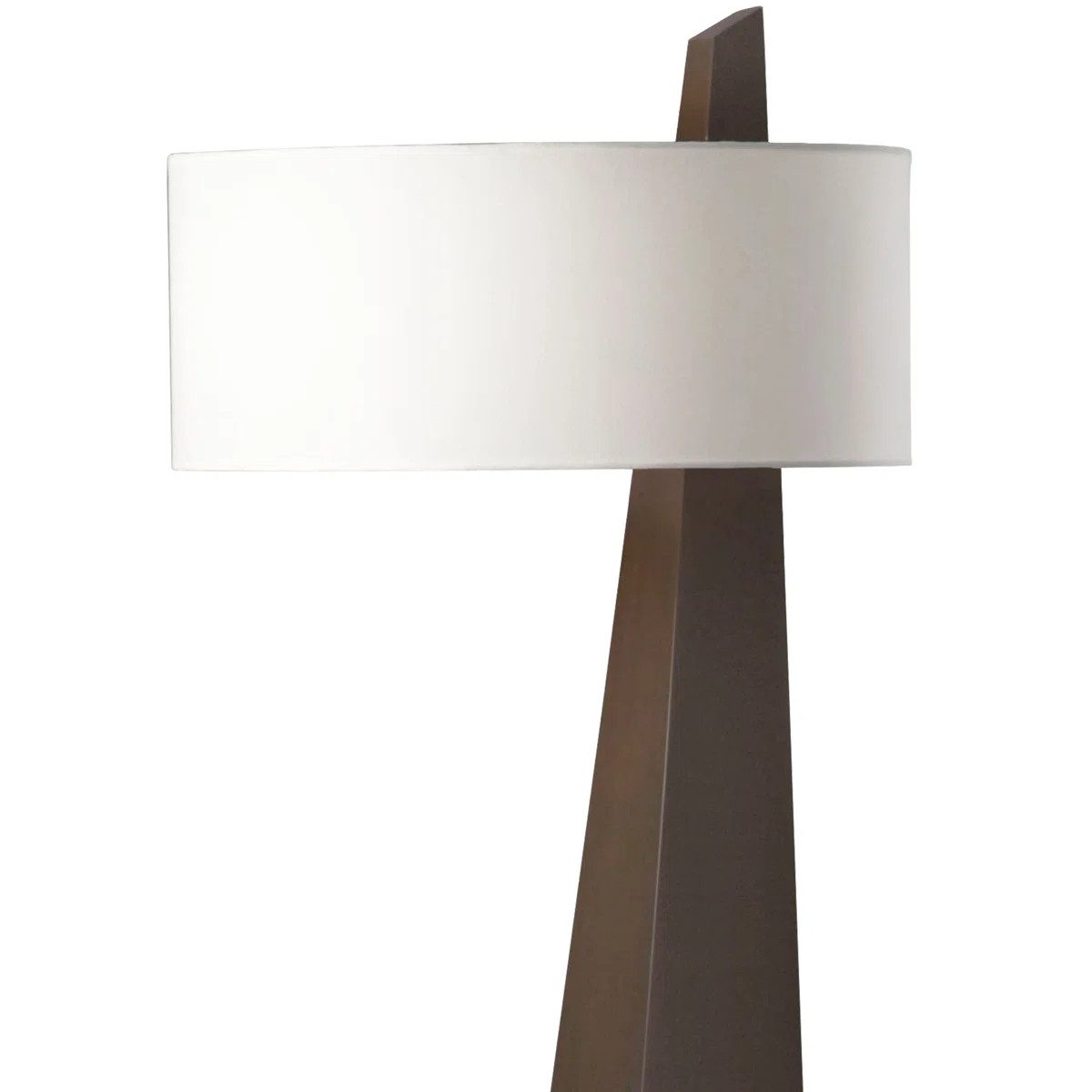 Obelisk Floor Lamp - 63", Chestnut Wood, White Cotton-Linen Shade | Wayfair North America