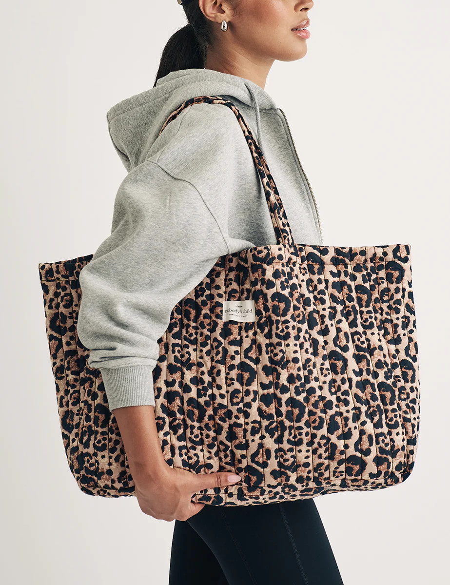 Leopard Print Quilted Tote Bag | Nobody's Child