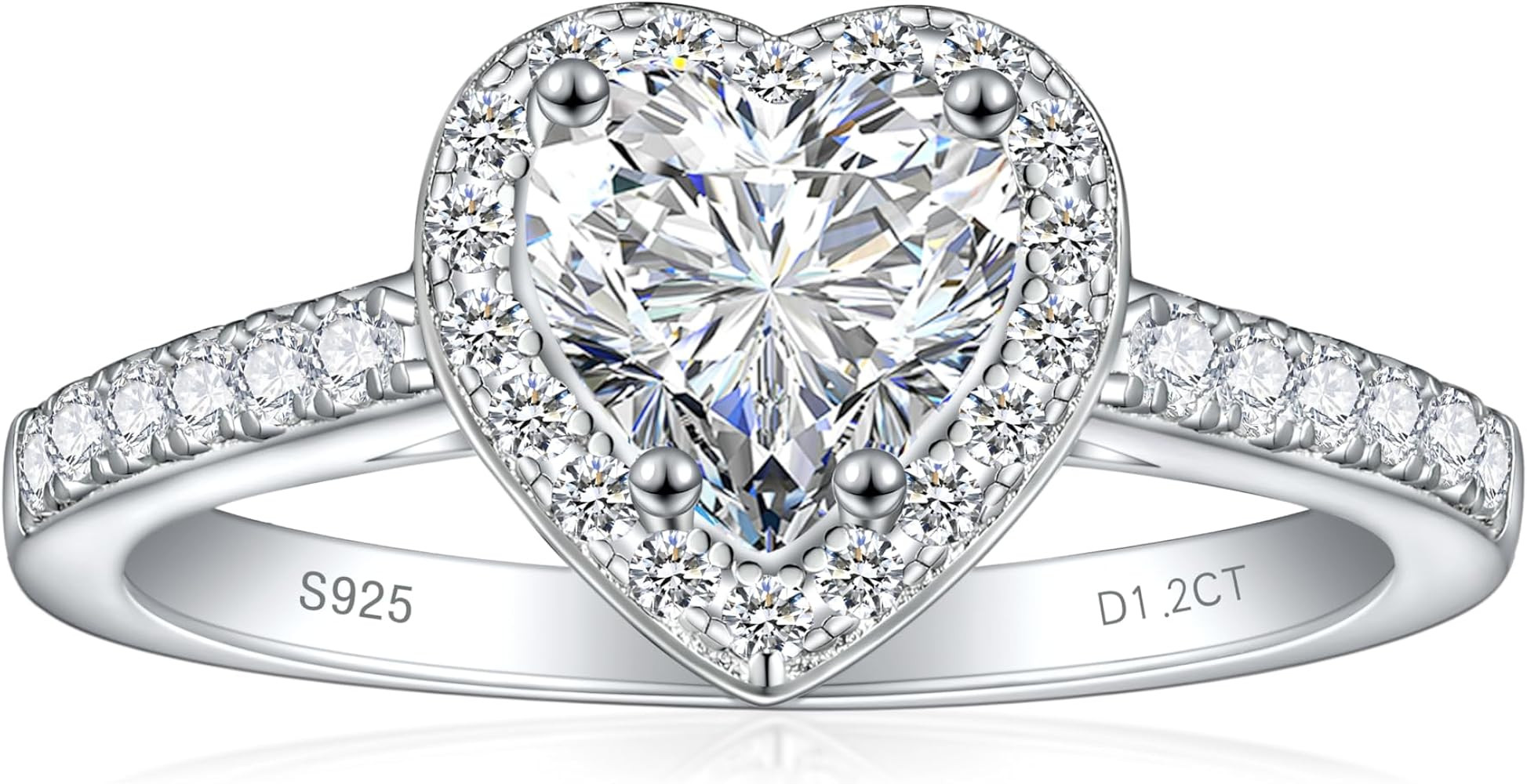 Moissanite Engagement Ring for Women Sterling Silver D Color VVS1 Moissanite Promise Wedding Ring... | Amazon (US)