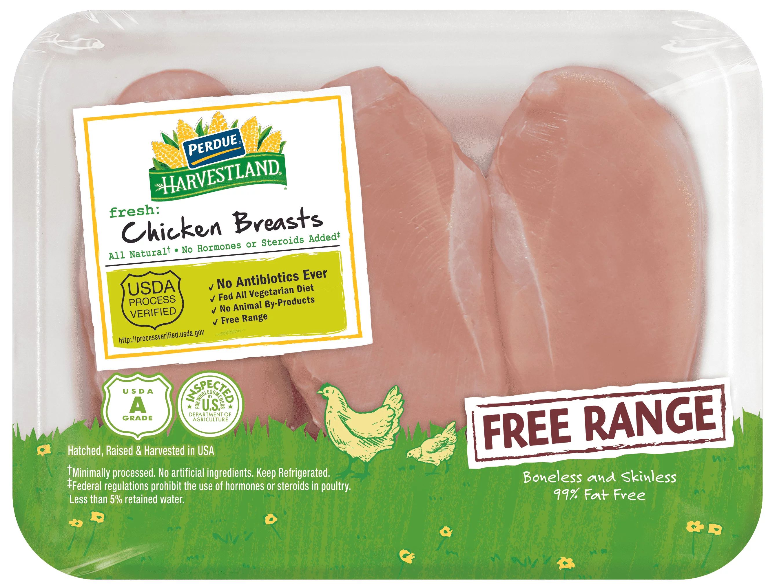 Perdue Harvestland Free Range Fresh Boneless Skinless Chicken Breasts, 1.3-1.9 lb | Walmart (US)