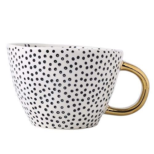 Large Stoneware Coffee Mug Modern Coffee Mugs Tea Cups with Golden Handle Ceramic -White and Blac... | Walmart (US)