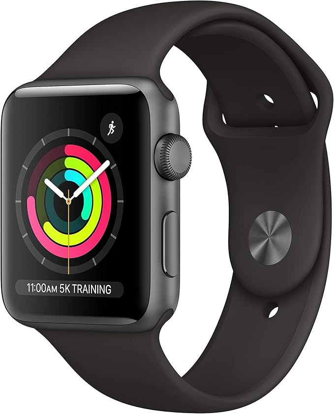 Apple Watch Series 3 (GPS, 42MM) - Space Gray Aluminum Case with Black Sport Band (Renewed) | Amazon (US)