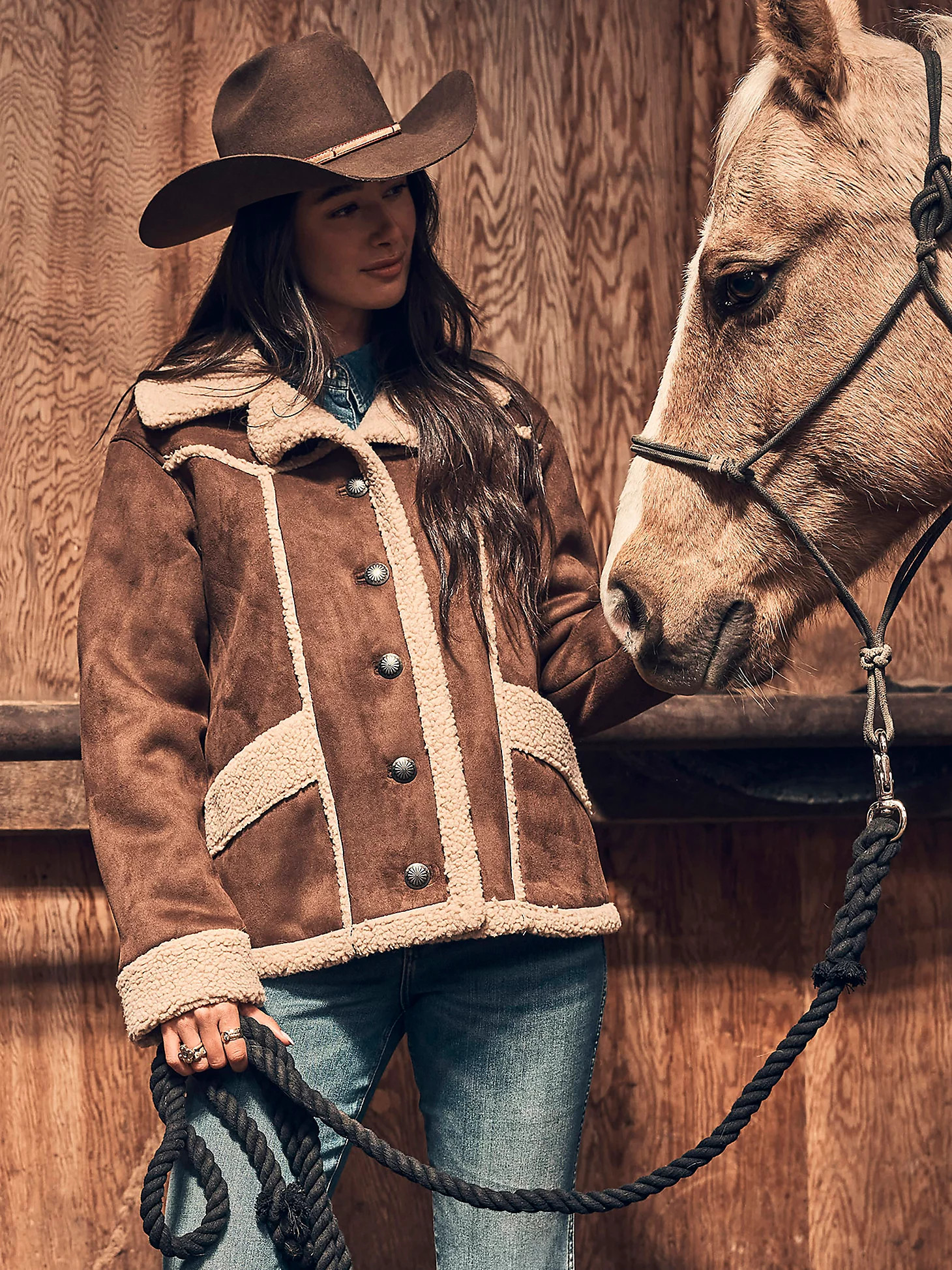 Women's Wrangler Faux Shearling Barn Coat | Wrangler