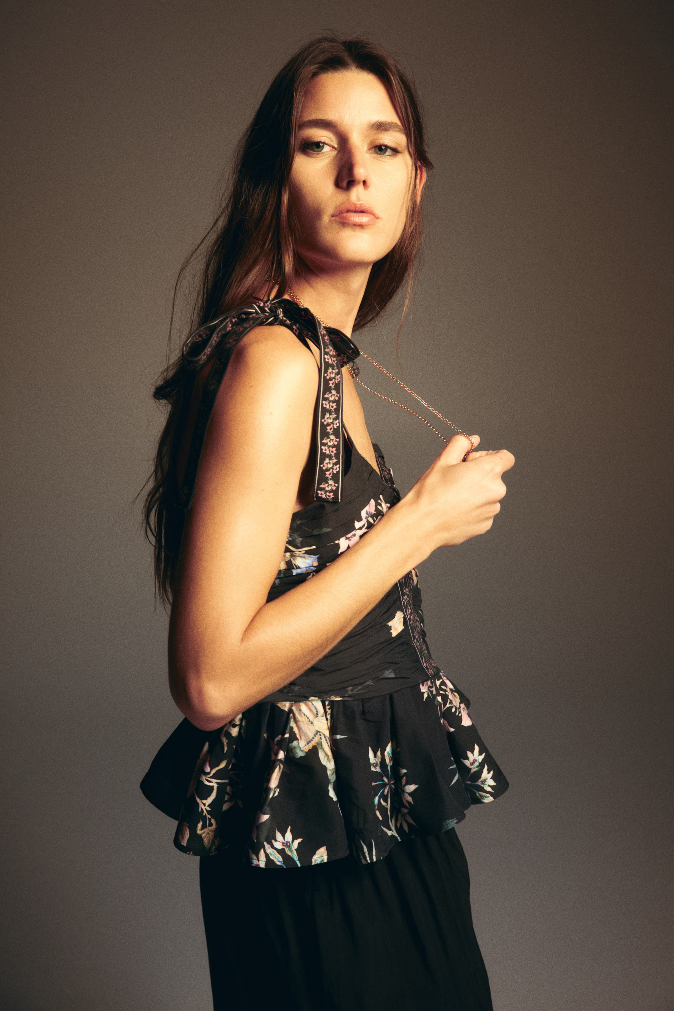 Peplum Top with Tie-Top Shoulder Straps | H&M (US + CA)