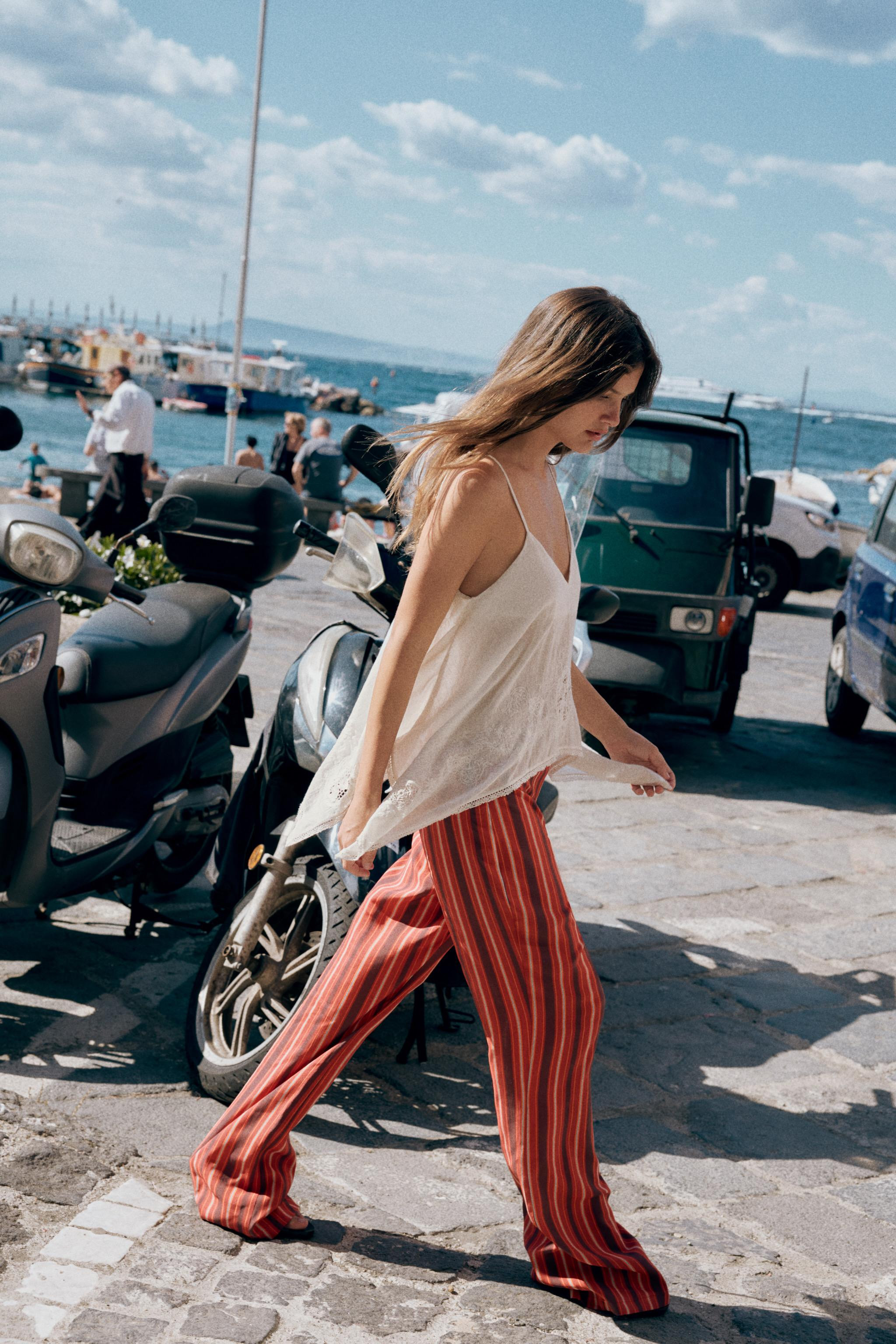 FLOWY STRIPED PANTS | Zara US