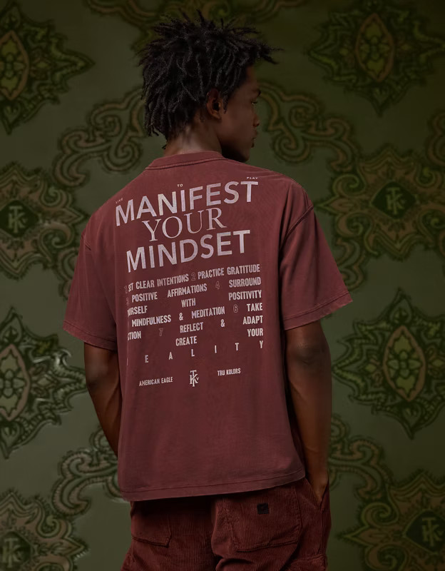 AE x Tru Kolors Manifest Your Mindset Graphic T-Shirt | American Eagle Outfitters (US & CA)