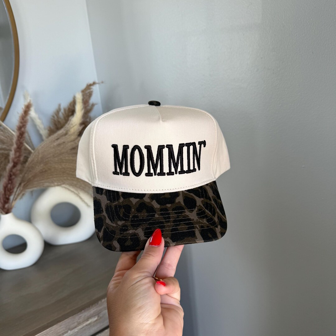 mommin' 3D Puff Embroidered Hat, Trendy Mother Hats, Leopard Cheetah Bill Hats, Pregnancy Announc... | Etsy (US)