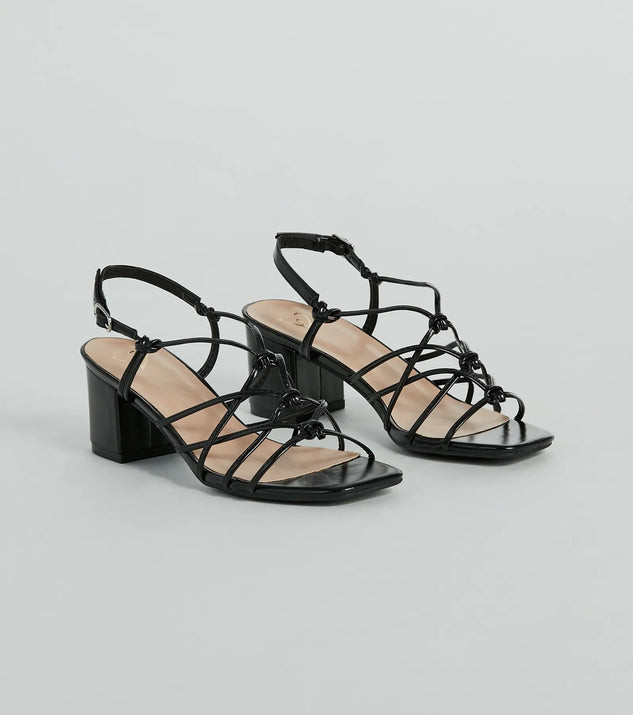 Chic Energy Strappy Faux Leather Low Block Heels | Windsor Stores