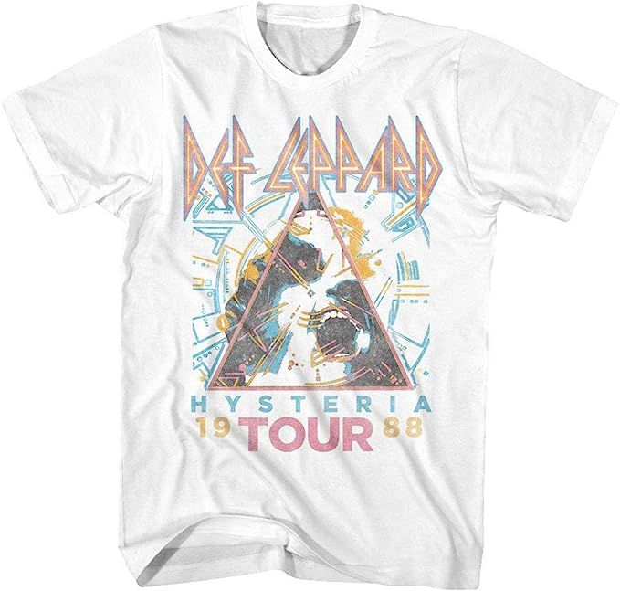 Def Leppard 1980s Heavy Hair Metal Band Rock & Roll Hysteria '88 Adult T-Shirt | Amazon (US)