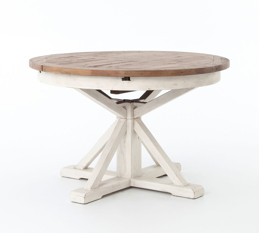 Hart Round Reclaimed Wood Pedestal Extending Dining Table | Pottery Barn (US)