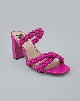 Braided Mid-Heel Slide Sandals | White House Black Market