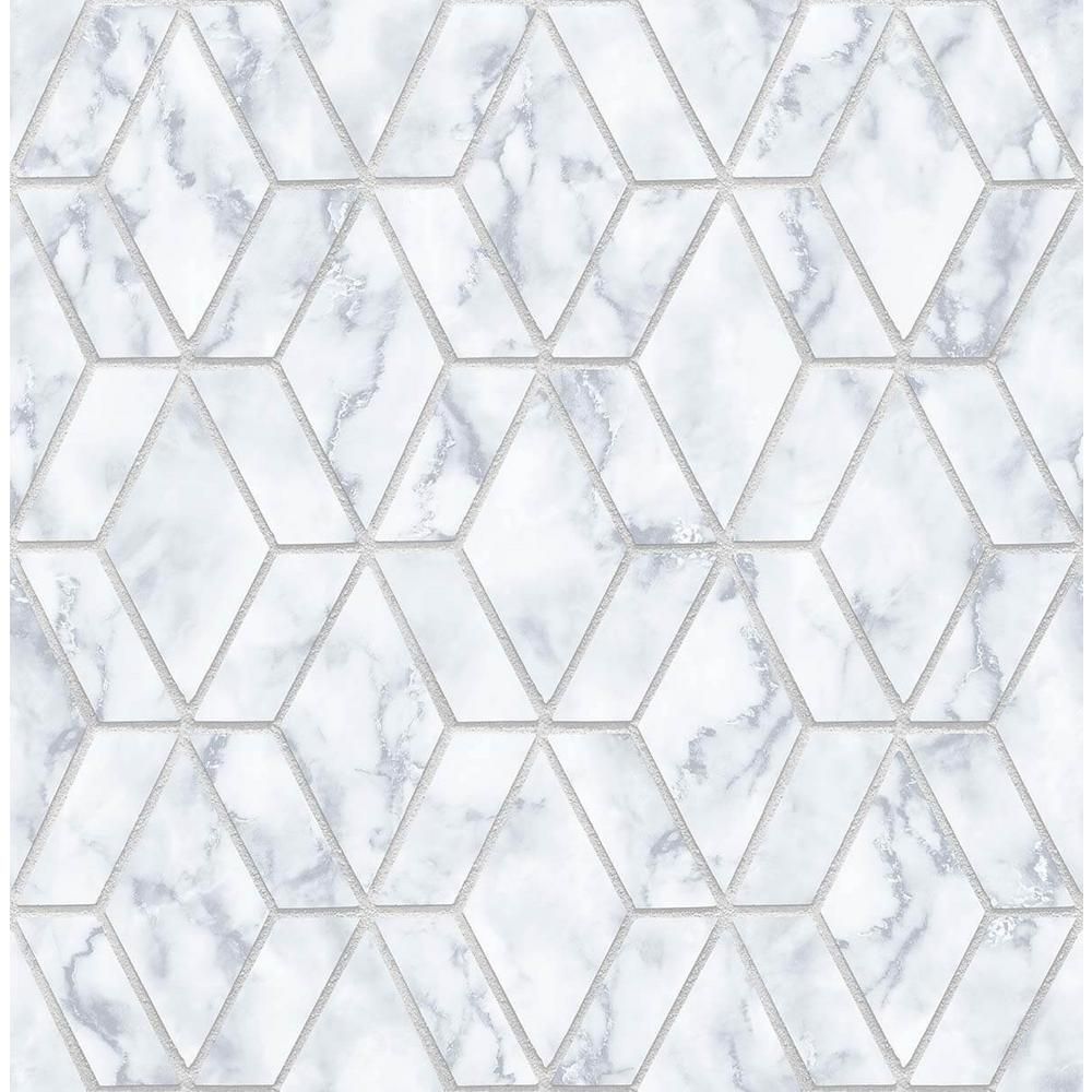 MANHATTAN COMFORT INC Sonoma, Marble Tile 18 in. x 20.5 in. Peel and Stick Wallpaper, Gray & Metalli | The Home Depot