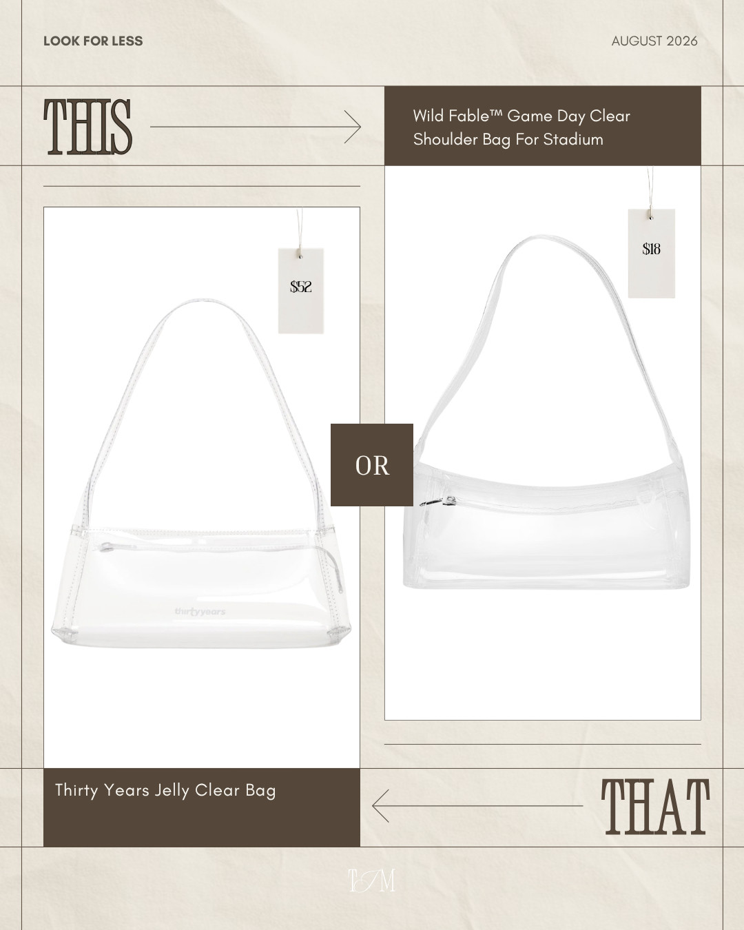 This $18 Target find is giving the same clear stadium bag look for WAY less. 👀 Perfect for football season, concerts, and game days when you need a stadium-approved clear bag without spending $52. Such a good look for less! Def grabbing one to have on hand! Never forget when I was forced to throw away my clear fanny pack at the Bears game in Chicago #RIP 😪 

 #LTKSeasonal #LTKSaleAlert