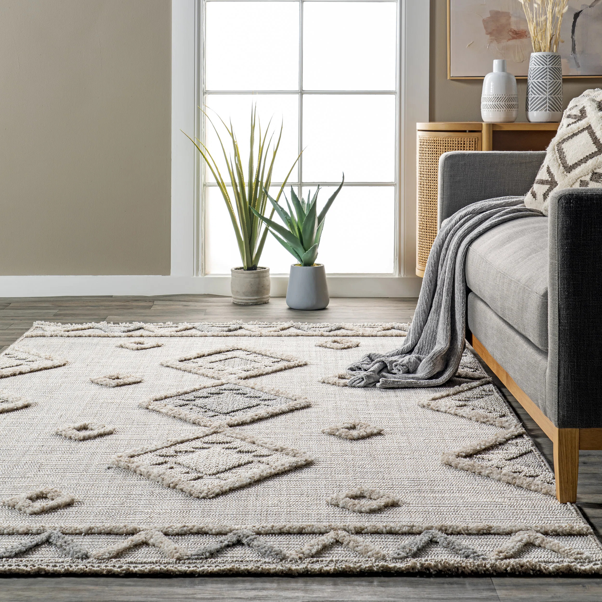 Eilaria Geometric Area Rug for Living Room Bedroom Dining Room Kitchen | Wayfair North America