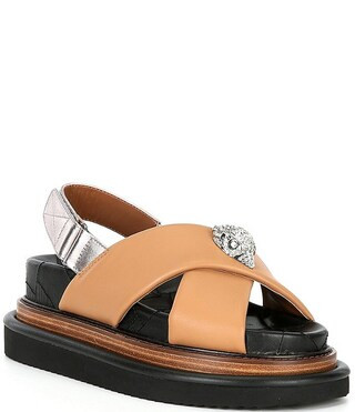Kurt Geiger London Orson Leather Slingback Cross Strap Platform Sandals | Dillard's | Dillard's