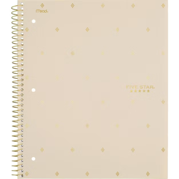 Five Star College Ruled 1 Subject Style Spiral Notebook Cream Diamond | Target