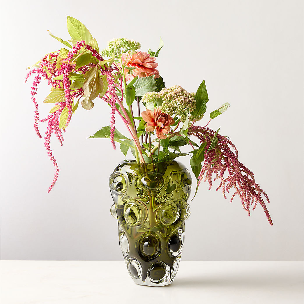 Clio Bubble Green Glass Vase + Reviews | CB2 | CB2