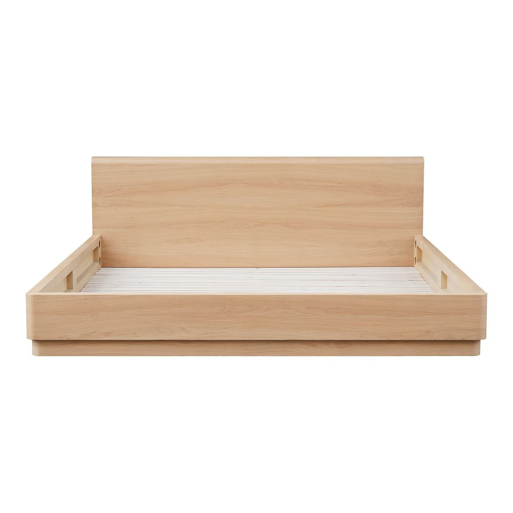 Rina Curved Oak Pedestal Bed | West Elm (US)