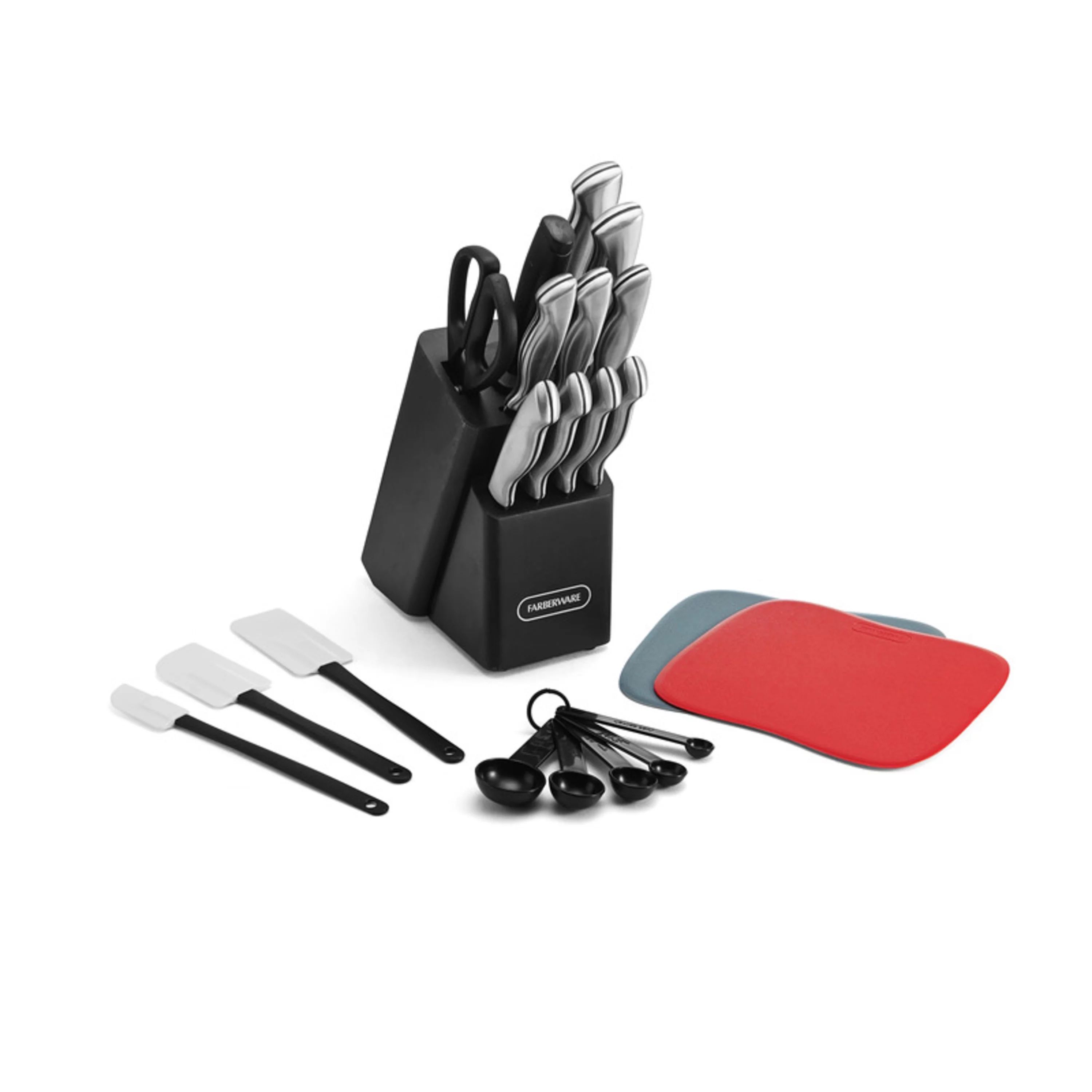 Farberware Classic 22-piece Stamped Stainless Steel Cutlery and Utensil Set - Walmart.com | Walmart (US)