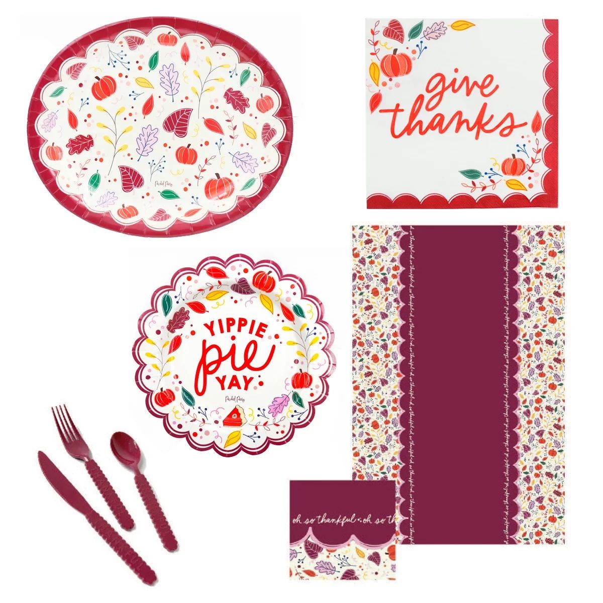 Packed Party "All about Autumn" Thanksgiving Paperware Bundle 8 PC - Walmart.com | Walmart (US)