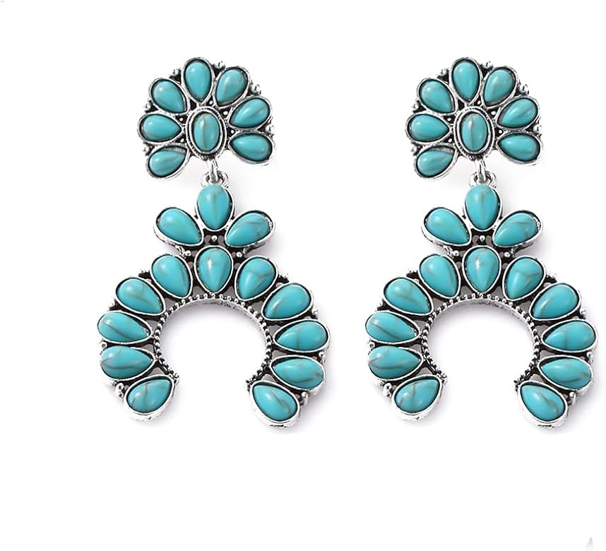 Boolavard Turquoise Bohemian Dangle Earrings for Women, Turquoise Dainty Teardrop Drop Earrings B... | Amazon (US)